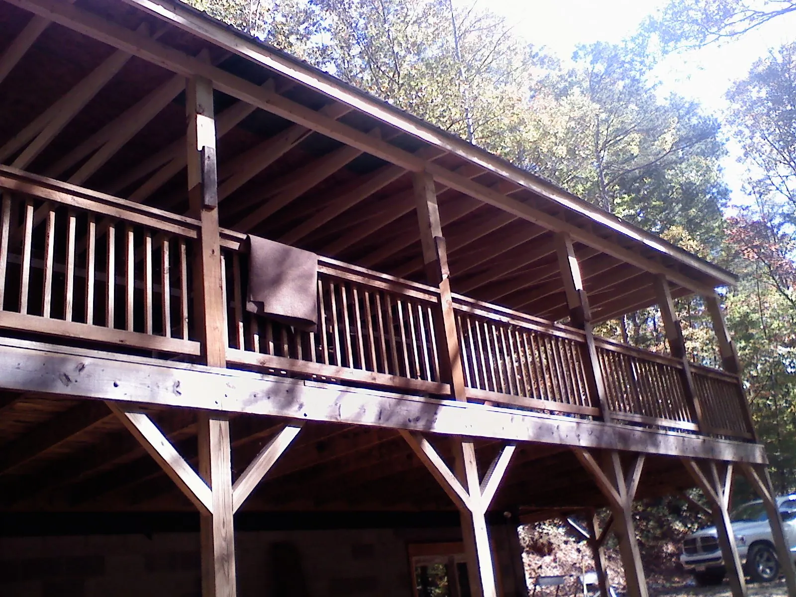 Timber framing under a new elevated porch and deck — Roof Leak Repair in Beaver Falls by Roofing Brothers
